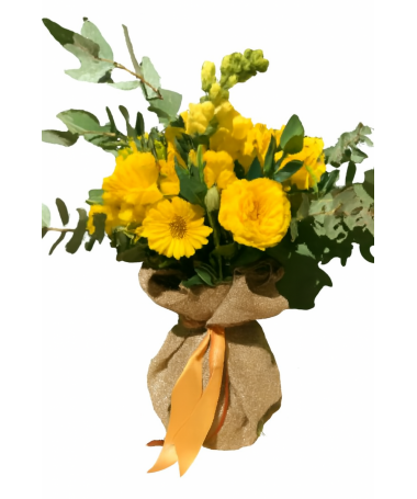 copy of White Flowers with Burlap Little Vase